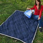 Navy Blue Argyle Pattern Print Quilt