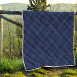 Navy Blue Argyle Pattern Print Quilt