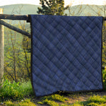 Navy Blue Argyle Pattern Print Quilt