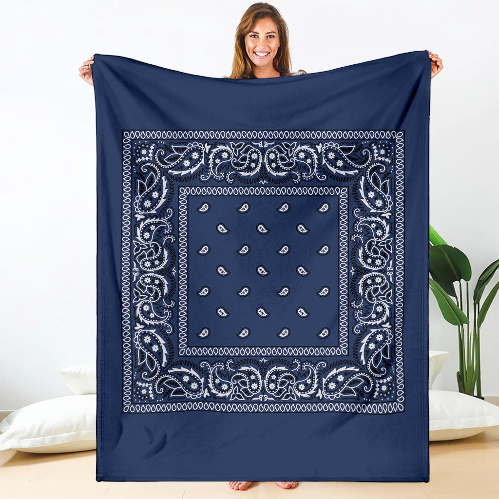 Navy Blue Bandana Blanket