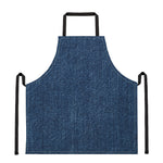 Navy Blue Denim Jeans Print Apron