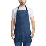 Navy Blue Denim Jeans Print Apron