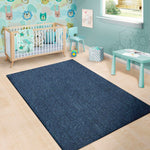 Navy Blue Denim Jeans Print Area Rug