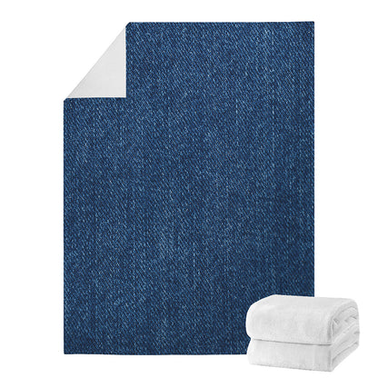 Navy Blue Denim Jeans Print Blanket