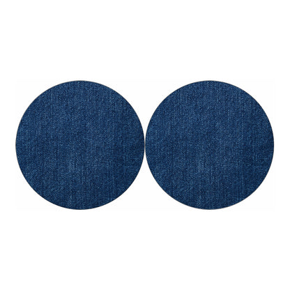Navy Blue Denim Jeans Print Car Coasters