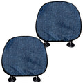 Navy Blue Denim Jeans Print Car Headrest Covers
