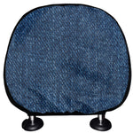 Navy Blue Denim Jeans Print Car Headrest Covers