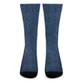 Navy Blue Denim Jeans Print Crew Socks