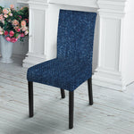 Navy Blue Denim Jeans Print Dining Chair Slipcover