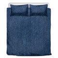 Navy Blue Denim Jeans Print Duvet Cover Bedding Set