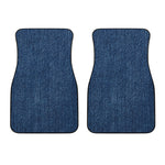 Navy Blue Denim Jeans Print Front Car Floor Mats