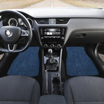 Navy Blue Denim Jeans Print Front Car Floor Mats