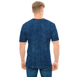 Navy Blue Denim Jeans Print Men's T-Shirt