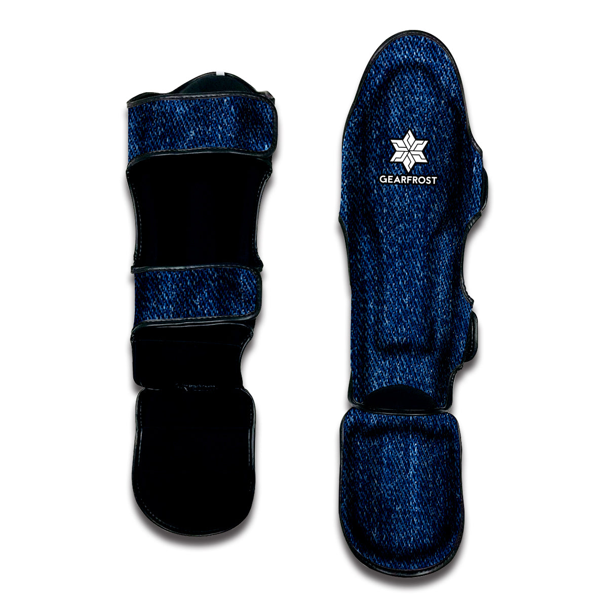 Navy Blue Denim Jeans Print Muay Thai Shin Guard