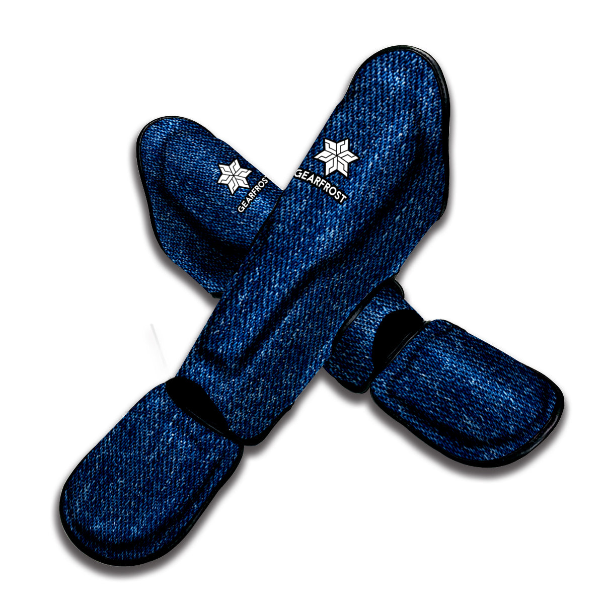Navy Blue Denim Jeans Print Muay Thai Shin Guard