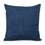 Navy Blue Denim Jeans Print Pillow Cover