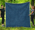 Navy Blue Denim Jeans Print Quilt