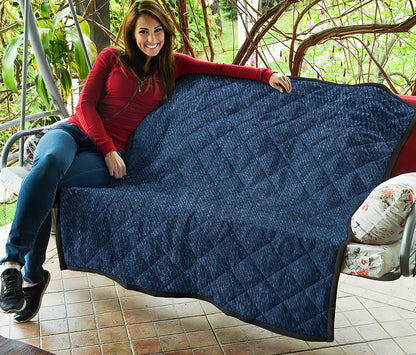 Navy Blue Denim Jeans Print Quilt