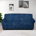 Navy Blue Denim Jeans Print Sofa Cover