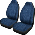 Navy Blue Denim Jeans Print Universal Fit Car Seat Covers