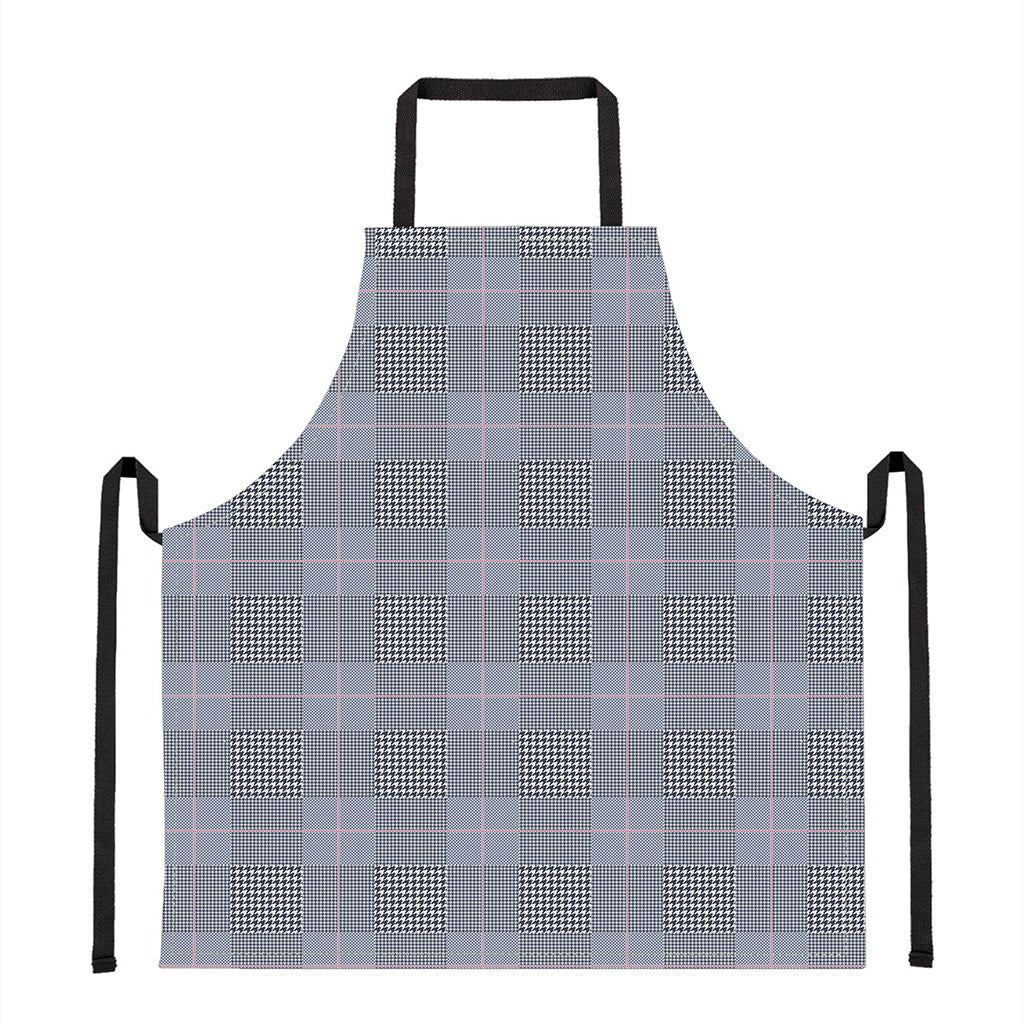 Navy Blue Prince of Wales Check Print Apron