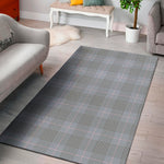 Navy Blue Prince of Wales Check Print Area Rug
