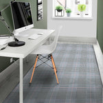 Navy Blue Prince of Wales Check Print Area Rug