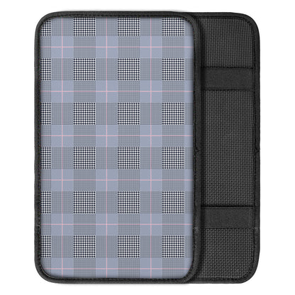 Navy Blue Prince of Wales Check Print Car Center Console Cover