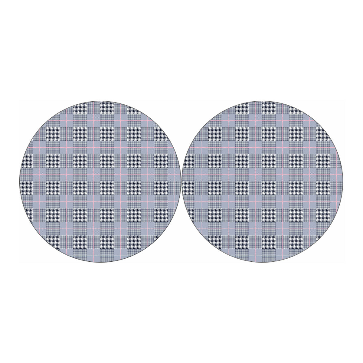 Navy Blue Prince of Wales Check Print Car Coasters