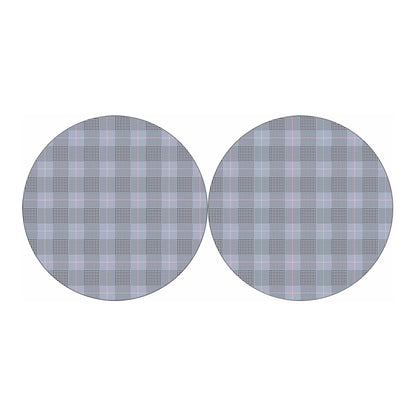 Navy Blue Prince of Wales Check Print Car Coasters