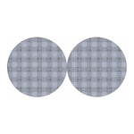 Navy Blue Prince of Wales Check Print Car Coasters
