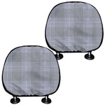 Navy Blue Prince of Wales Check Print Car Headrest Covers
