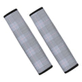 Navy Blue Prince of Wales Check Print Car Seat Belt Covers