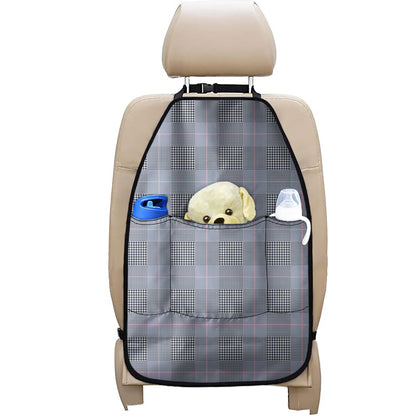 Navy Blue Prince of Wales Check Print Car Seat Organizers