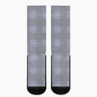 Navy Blue Prince of Wales Check Print Crew Socks