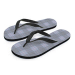 Navy Blue Prince of Wales Check Print Flip Flops