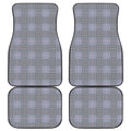 Navy Blue Prince of Wales Check Print Front and Back Car Floor Mats