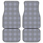 Navy Blue Prince of Wales Check Print Front and Back Car Floor Mats