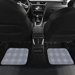 Navy Blue Prince of Wales Check Print Front and Back Car Floor Mats