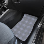 Navy Blue Prince of Wales Check Print Front and Back Car Floor Mats
