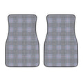 Navy Blue Prince of Wales Check Print Front Car Floor Mats