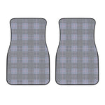 Navy Blue Prince of Wales Check Print Front Car Floor Mats