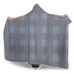 Navy Blue Prince of Wales Check Print Hooded Blanket