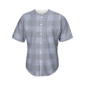 Navy Blue Prince of Wales Check Print Men's Baseball Jersey