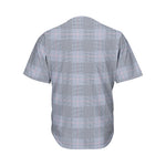 Navy Blue Prince of Wales Check Print Men's Baseball Jersey