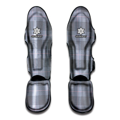 Navy Blue Prince of Wales Check Print Muay Thai Shin Guard