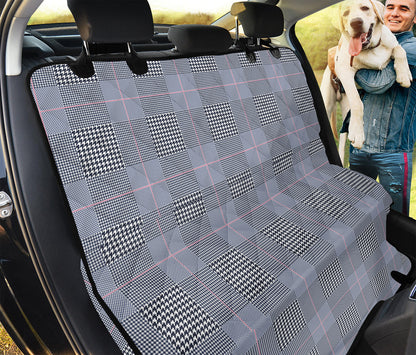 Navy Blue Prince of Wales Check Print Pet Car Back Seat Cover