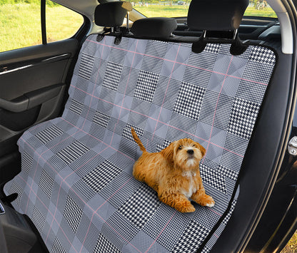 Navy Blue Prince of Wales Check Print Pet Car Back Seat Cover