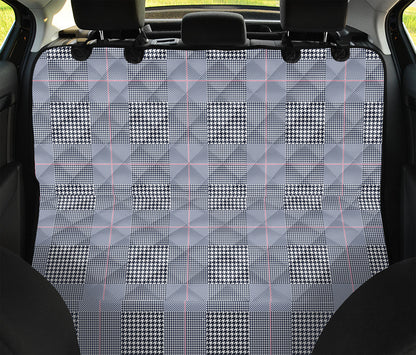 Navy Blue Prince of Wales Check Print Pet Car Back Seat Cover
