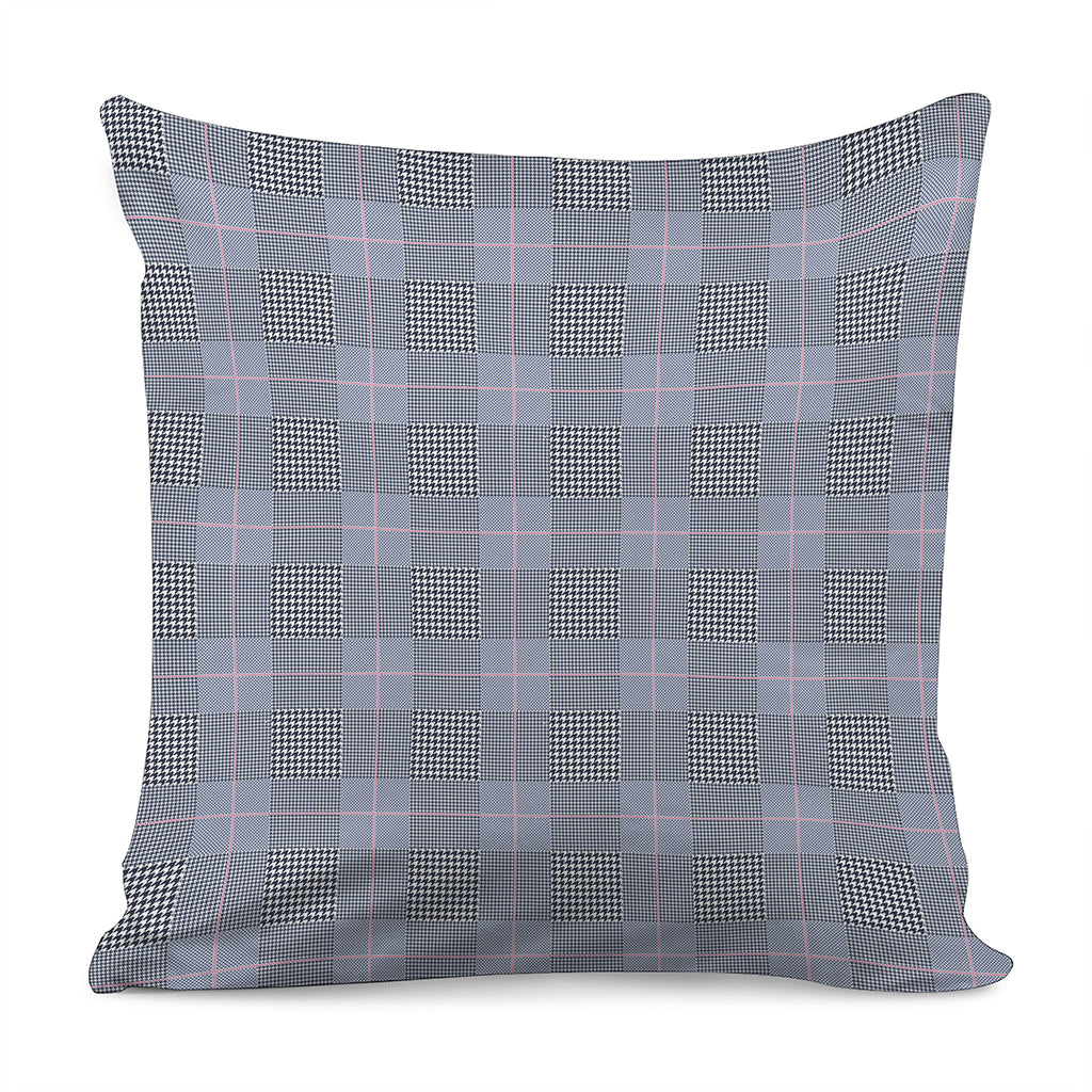 Navy Blue Prince of Wales Check Print Pillow Cover